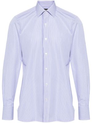 TOM FORD chemise en popeline à rayures - Bleu