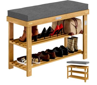 Acaciahout Schoenbank FSC gecertificeerd met zitkussen 70x33x48cm