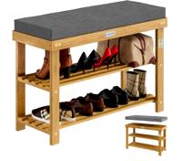 Acaciahout Schoenbank FSC gecertificeerd met zitkussen 70x33x48cm