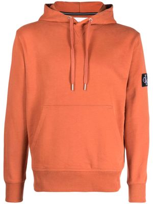 Calvin Klein Jeans Hoodie met Compass-logopatch - Oranje Calvin Klein Jeans Hoodie met Compass-logopatch - Oranje