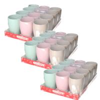Plasticforte Bekers - 36x stuks - kunststof - gekleurd mix - 375 ml - onbreekbare mokken
