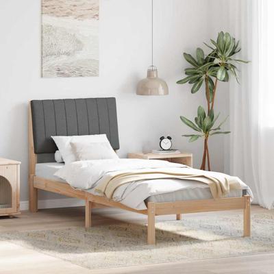 Bedframe met hoofdeinde Bruin 75 x 190 cm Stof Bedframe met hoofdeinde Bruin 75 x 190 cm Stof