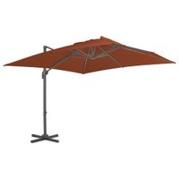 VidaXL Zweefparasol met aluminium paal 400x300 cm terracottakleurig