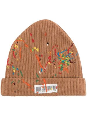 Mostly Heard Rarely Seen bonnet à broderie code-barres - Marron