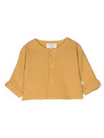 TEDDY & MINOU cardigan en seersucker à boutonnière - Jaune