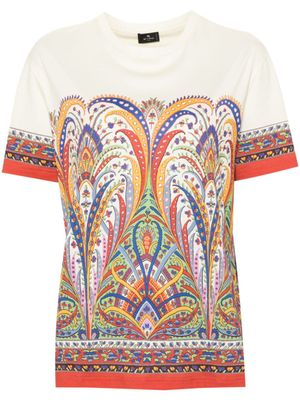 ETRO t-shirt à motif cachemire - Tons neutres