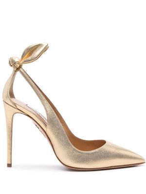 Aquazzura escarpins Bow Tie 105 mm - Or