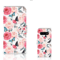 Samsung Galaxy S10 Plus Hoesje Butterfly Roses - thumbnail