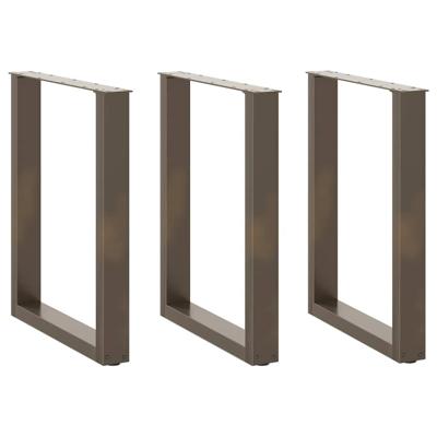 Salontafelpoten 3 st U-vormig 70x(72-73) cm staal naturel