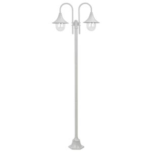 VidaXL Paalverlichting tuin e27 220 cm aluminium wit 2-delig