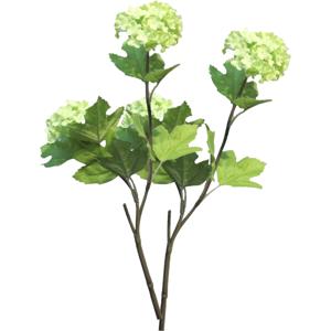 Kunstbloem Viburnum/sneeuwbal Roseum - 3x - 50 cm - groen - losse steel - kunst zijdebloemen