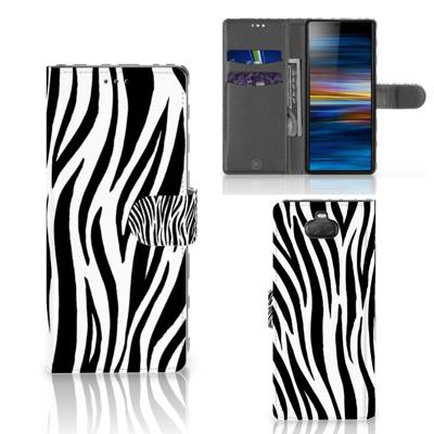 Sony Xperia 10 | Telefoonhoesje | Met pasjeshouder | Zebra