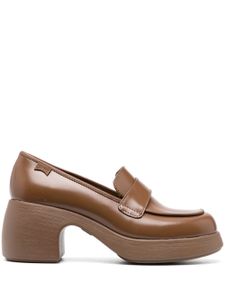 Camper mocassins Thelma 75 mm en cuir - Marron