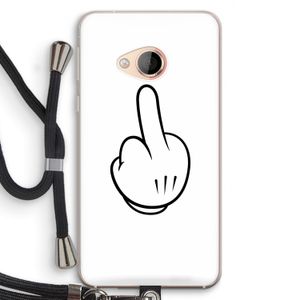 Middle finger white: HTC U Play Transparant Hoesje met koord