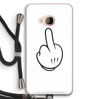 Middle finger white: HTC U Play Transparant Hoesje met koord