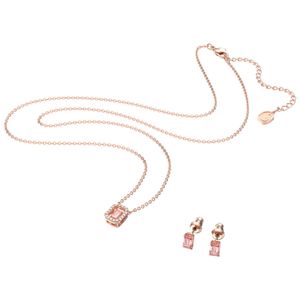 Swarovski 5620548 Set Millenia Ketting en Oorbellen Octagon rosekleurig-roze