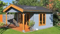 Lugarde Blokhut B60 420x520 cm - 44 mm- Zadeldak- Onbehandeld vurenhout- Lugarde
