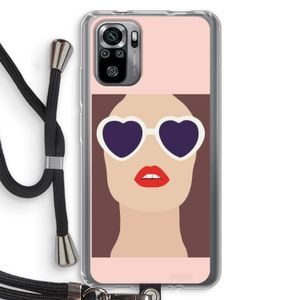 Red lips: Xiaomi Redmi Note 10S Transparant Hoesje met koord