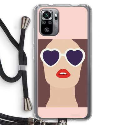 Red lips: Xiaomi Redmi Note 10S Transparant Hoesje met koord