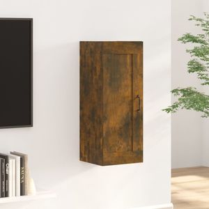 Hangkast 35x34x90 cm bewerkt hout gerookt eikenkleurig