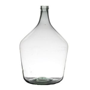 Hakbijl flesvaas van glas - transparant - B34 x H50 cm - Bloemen/takken vaas