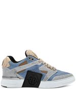 Philipp Plein baskets à patch logo Mix - Bleu - thumbnail