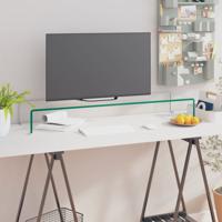 TV-meubel/monitorverhoger transparant 100x30x13 cm glas
