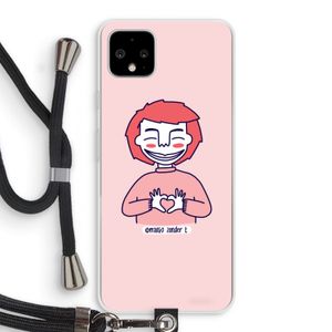 Hartje: Pixel 4 XL Transparant Hoesje met koord