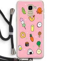 Happy bento friends: Samsung Galaxy J6 (2018) Transparant Hoesje met koord