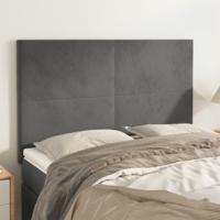 Hoofdborden 4 st 72x5x78/88 cm fluweel donkergrijs