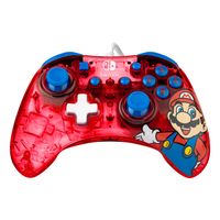 PDP Rock Candy: Mario Punch Rood, Doorschijnend USB Gamepad Analoog/digitaal Nintendo Switch, Nintendo Switch Lite, Nintendo Switch OLED