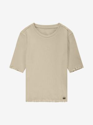 Nik&Nik zomer rib top meisjes - taupe - Sylvia