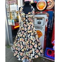 32% korting | Vivien Of Holloway Halterneck Daisy Dress Black -XS