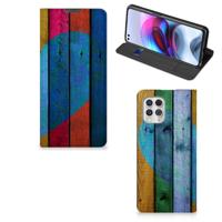 Motorola Moto G100 Book | Wallet Case | Wood Heart - Cadeau voor je Vriend