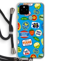 Fruitsticker: Pixel 5 Transparant Hoesje met koord Fruitsticker: Pixel 5 Transparant Hoesje met koord