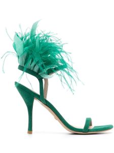 Stuart Weitzman sandales Plume 100 mm à détail de plumes - Vert