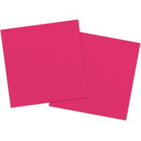 Servetten - 20x st - fuchsia roze - 33 x 33 cm - papier - feestservetten - lunch/diner servetjes - thumbnail