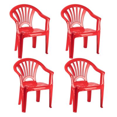 Trendoz Stoeltje voor kinderen - 4x - rood - 50 cm - binnen en buiten - kunststof