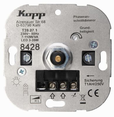 Techniek sokkel dimmer LED druk RL 110VA