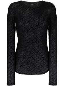 PINKO t-shirt à logo en jacquard - Noir