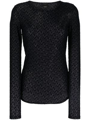 PINKO t-shirt à logo en jacquard - Noir