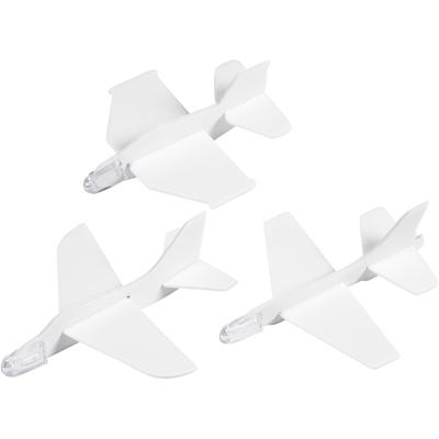 Creativ Company Vliegtuigen, l: 11,5-12,5 cm, b: 11-12 cm, wit, 3 stuk/ 1 doos
