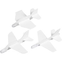 Creativ Company Vliegtuigen, l: 11,5-12,5 cm, b: 11-12 cm, wit, 3 stuk/ 1 doos