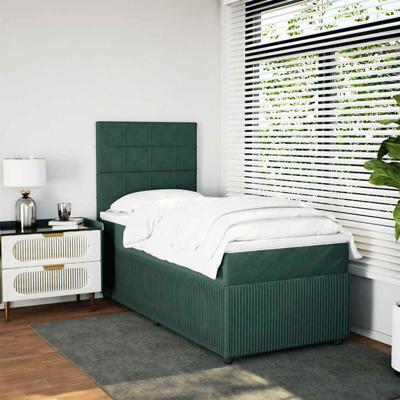 Boxspring met matras fluweel donkergroen 80x200 cm