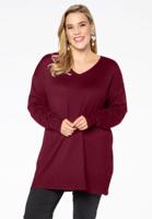 Yoek Pullover wide V-neck | Rood | Maat 42/44