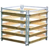 Compostbak hout/metaal 100 x 100 x 100 cm - Meuwissen agro