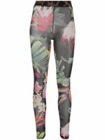 Philipp Plein legging à fleurs - Noir