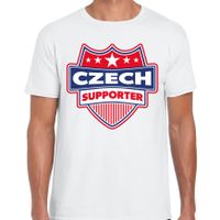 Tsjechie / Czech schild supporter t-shirt wit voor heren