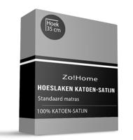 Hoeslaken Satinado - Katoen-Satijn - 160x200 cm - Grijs - Zo!Home - Dekbed-Discounter.nl