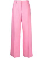 MSGM pantalon ample à fines rayures - Rose